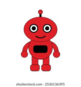 Charming robot mascot logo silhouette vector for tech, education, and innovation branding. Ideal for digital products, STEM projects, and modern tech branding with a friendly appeal.