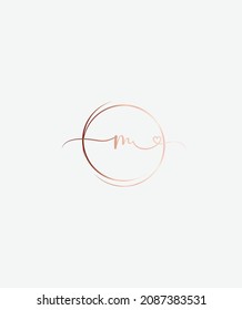 A charming and romantic script letter type M vector logo template