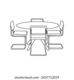  A charming round dining table, fostering intimacy and conversation while maximizing space efficiency in smaller dining areas.