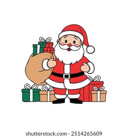 Charming Santa Claus vector illustration design in Holiday Scene