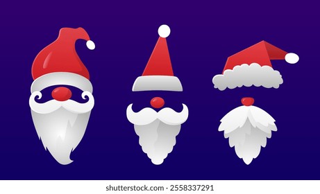 Charming Santa clipart collection featuring Santa faces, Santa heads, and festive Christmas-themed Santa Claus illustrations.