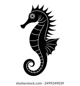 Charming Seahorse Vector Illustration - Cartoon, Clipart, and Line Art Design