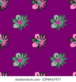 Charming seamless floral pattern with daisies in pastel hues, perfect for spring and summer fabric or wallpaper designs.