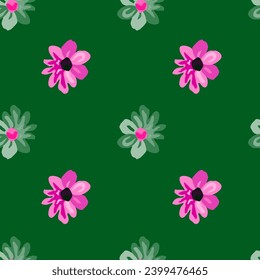 Charming seamless floral pattern with daisies in pastel hues, perfect for spring and summer fabric or wallpaper designs.