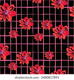 Charming seamless floral pattern with daisies in pastel hues, perfect for spring and summer fabric or wallpaper designs.