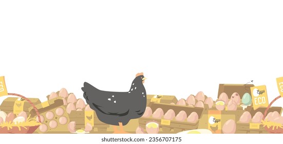 Charming Seamless Pattern Featuring Adorable Chicken And Eggs, Creating A Delightful And Whimsical Design