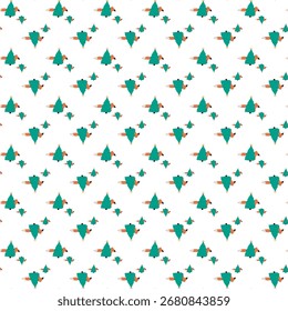 A charming, seamless pattern featuring tiny green floral elements and delicate pink highlights creating a fresh and natural aesthetic.