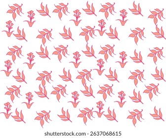 A charming seamless pattern with pink leaf motifs, ideal for feminine design themes, packaging, and textiles.