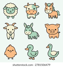 A charming set cartoon