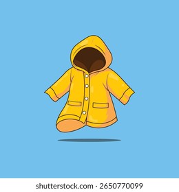 A charming set of rainwear elements in flat style—raincoats, boots, umbrellas, and cozy outfits perfect for rainy days. Ideal for seasonal designs and playful illustrations.

