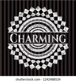 Charming silver shiny emblem