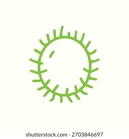 A charming and simple bright green hand-drawn sun doodle, perfect for evoking feelings of energy nature and playful design.