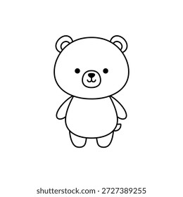 Eine charmante und einfache Skizze eines süßen Teddybären, perfekt für Kinderdesigns und spielerische Branding-Projekte.