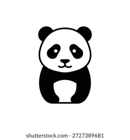 Eine charmante und einfache Vektorgrafik eines süßen Pandabären im flachen Design-Stil, perfekt für verschiedene grafische Anwendungen.