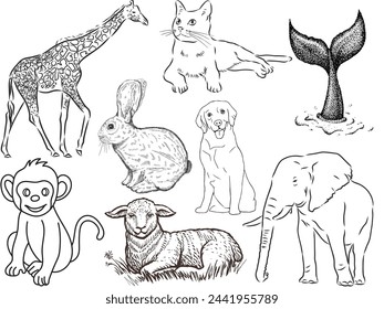 A charming sketch capturing the essence and beauty of an animal, showcasing its unique features and personality with artistic flair.