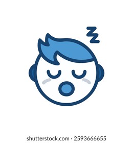 A charming sleeping face icon suited for cozy and comforting themes.