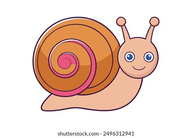 Charming snails vector illustration in cartoon, clipart, and line art styles
