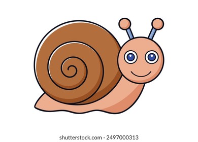 Charming snails vector illustration in cartoon, clipart, and line art styles
