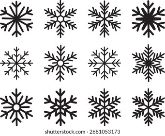 Charmante Schneeflocken auf weißem Hintergrund