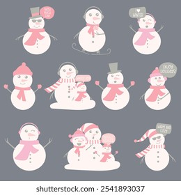 Charming Snowman Family Clipart – Winter and Holiday Digital Set. Create heartwarming holiday projects with this snowman family clipart set! 