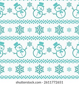 Charming Snowman Pattern with Snowflakes for Winter Celebrations