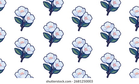 Charmante Frühlingsblüte Textildesign