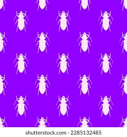 Charming square tile adorned with an amusing animal artwork. Seamless pattern with cockroach shape on lavender blush background. Design for a notebook with an animal cartoon.