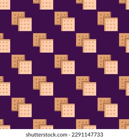 Charming square tile adorned with an amusing food artwork. Seamless pattern with cookie on blush background. Design for business cards to make a statement.