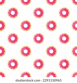 Charming square tile adorned with an amusing food artwork. Seamless pattern with donut on ceil background. Design for websites to give them a professional look.