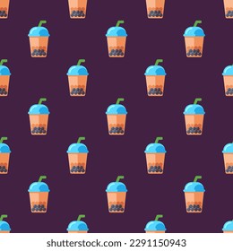 Encantadora baldosa cuadrada con un entretenido diseño de comida. Patrón sin foco con boba sobre fondo de salmón claro. Diseño de un envoltorio antialérgico para shawarma.