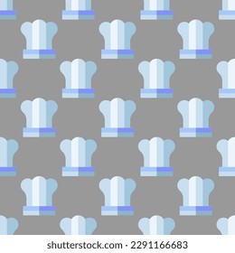 Charming square tile with an entertaining food design. Seamless pattern with chef on yale blue background. Design for websites to make them look modern, professional, and attractive.