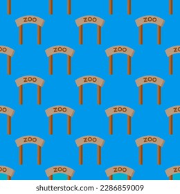 Charming square tile highlighting an animated animal illustration. Seamless pattern with zoo on banana yellow background. Design for stickers with illustrations of pet animals.