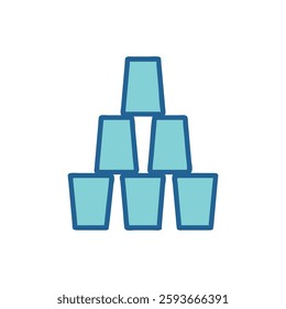 A charming stacking cups icon ideal for various creative uses.