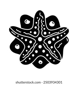 Charming starfish icon, great for beach, marine life, and ocean, seafood vector illustration