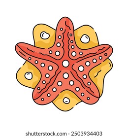 Charming starfish icon, great for beach, marine life, and ocean, seafood vector illustration