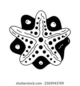 Charming starfish icon, great for beach, marine life, and ocean, seafood vector illustration