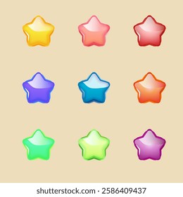 Charming Stars - Adorable Cartoon Vector