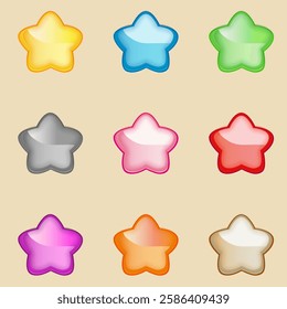 Charming Stars - Adorable Cartoon Vector