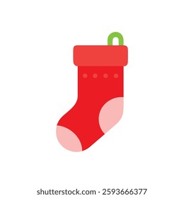 A charming stocking icon perfect for gift-giving themes.