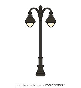 Charming Street Lamp Clip Art for Urban Designs