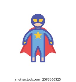 A charming superhero icon perfect for kids' imagination and playful designs.