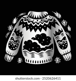 Charming Sweater Logos, Hand-Drawn Vector Art for Warm Winter and Autumn Woolen Designs
