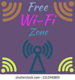 Charming symbol multicolored geometric weave Wi-Fi.