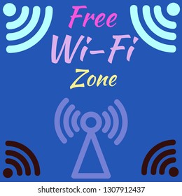 Charming symbol multicolored geometric weave Wi-Fi.