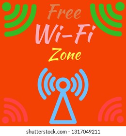 Charming symbol multicolored geometric weave Wi-Fi.