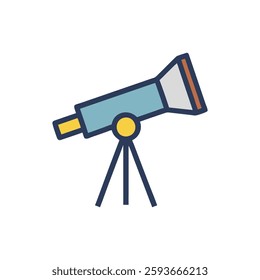 A charming telescope icon perfect for kids' projects and educational themes.