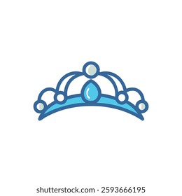 A charming tiara icon perfect for princess-themed designs.