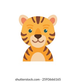 A charming tiger icon representing jungle adventures and wildlife.