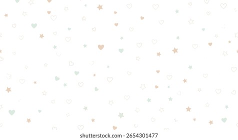 Encantadoras formas minúsculas no fundo branco corações bonitos estrelas pontos e traços para decoração de berçário e design de tecido