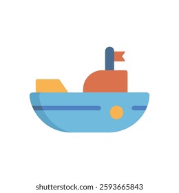 A charming toy boat icon perfect for creative play.